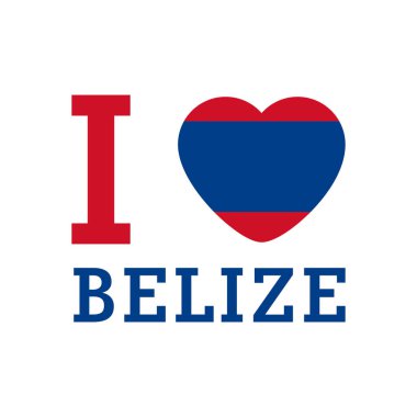 Belize 'i seviyorum. Bayrak şeklinde bir taşıyıcı.
