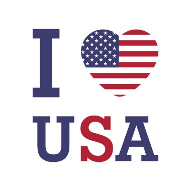 Kalp şeklinde taşıyıcısı olan AMERİKA 'yı seviyorum