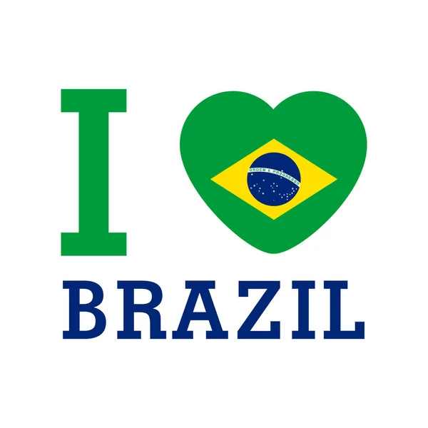 我爱巴西 心形像矢量 — 图库矢量图片