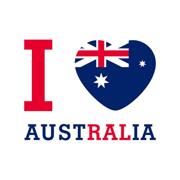 Love Australia Heart Flag Shape Vector — Stockový vektor