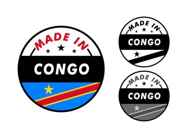 Etiket, çıkartma, rozet için Kongo ve Kamboçya bayrağıyla yapıldı