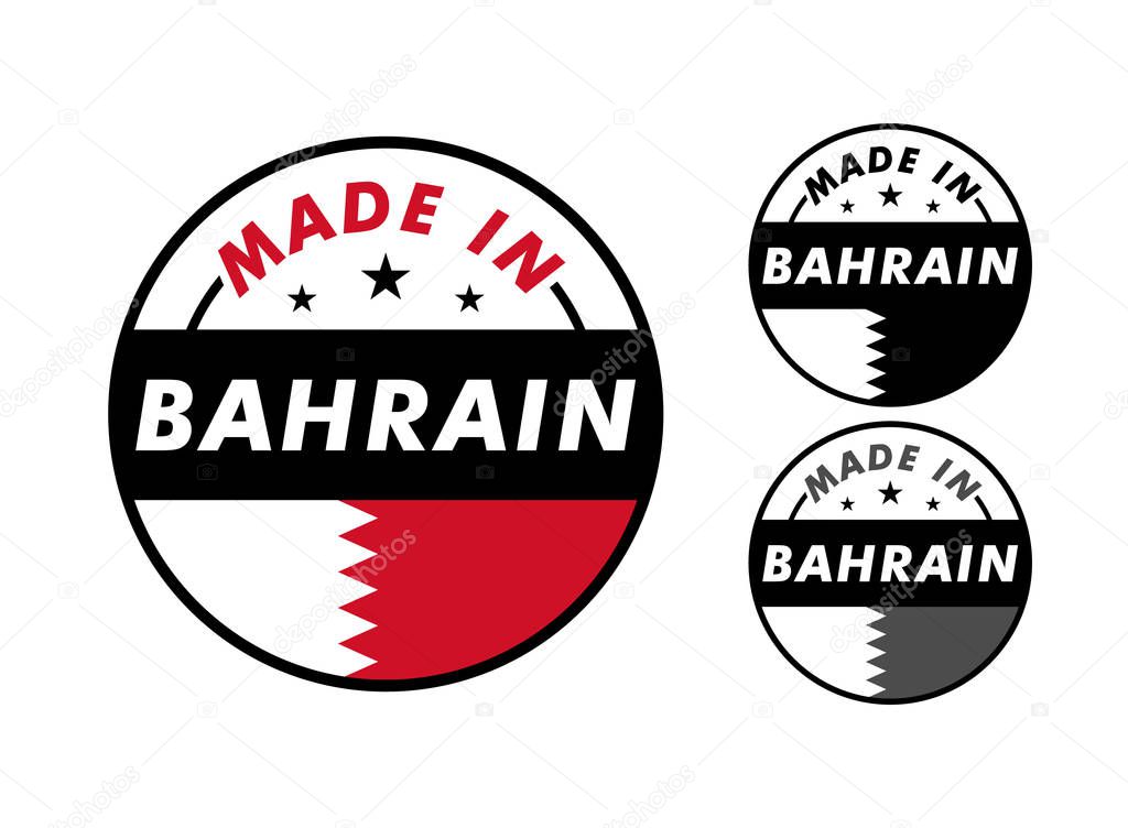 Made In Bahrain With And Bahrain Flag For Label Stickers Badge Premium Vector In Adobe Illustrator Ai Ai Format Encapsulated Postscript Eps Eps Format