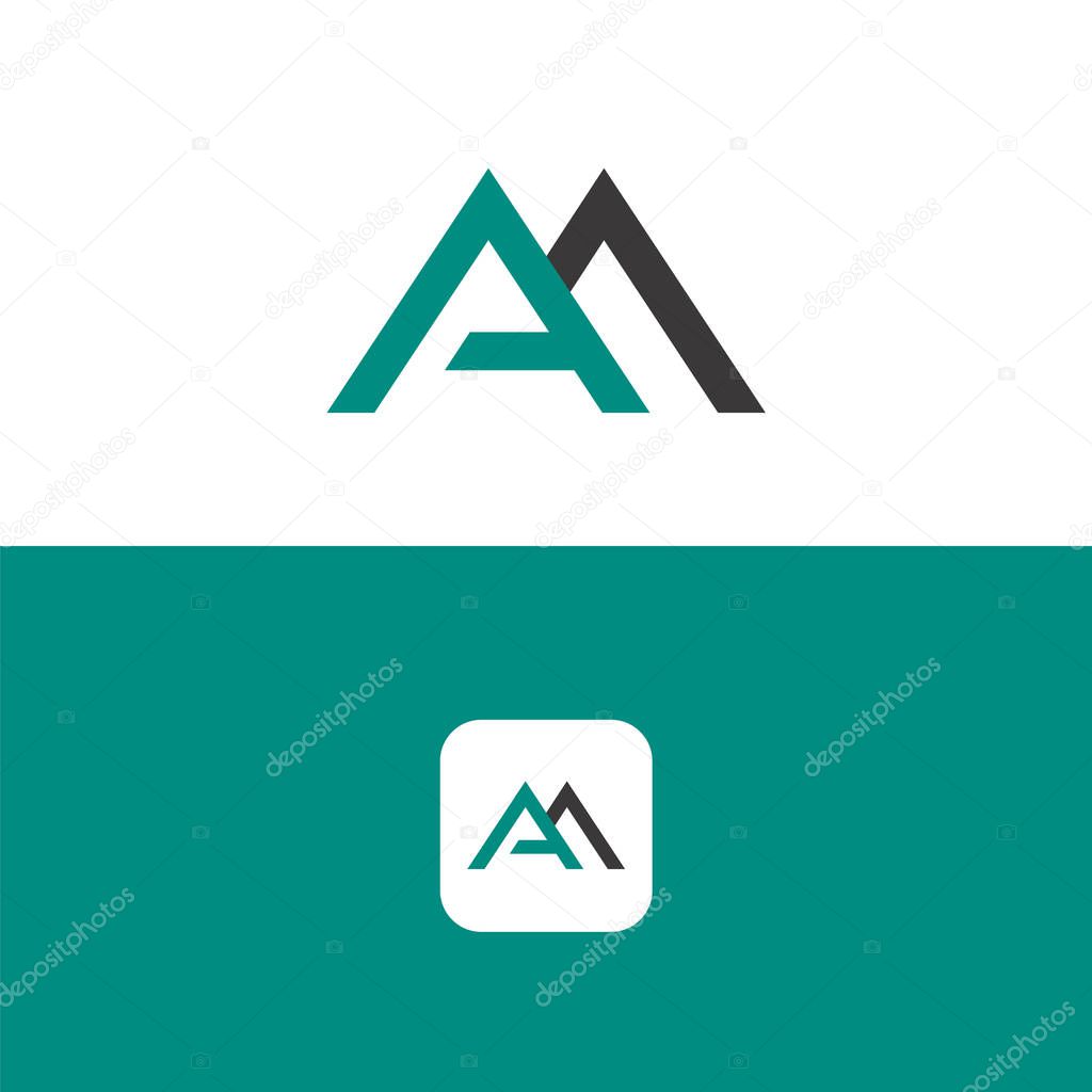 AM Letter Initial Logo Design Template