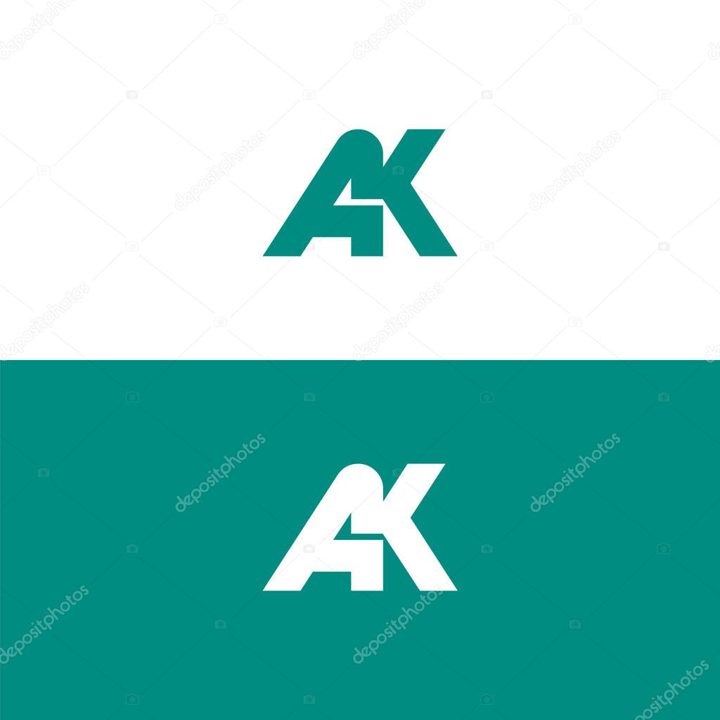 Ak letter logo design, a k logo design