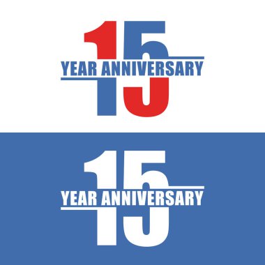 15 Yıl Yıldönümü Vektör Şablontasarım İllüstrasyon