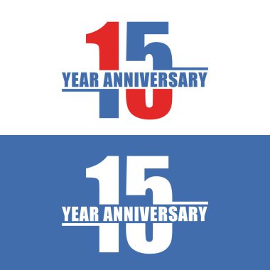 15 Yıl Yıldönümü Vektör Şablontasarım İllüstrasyon