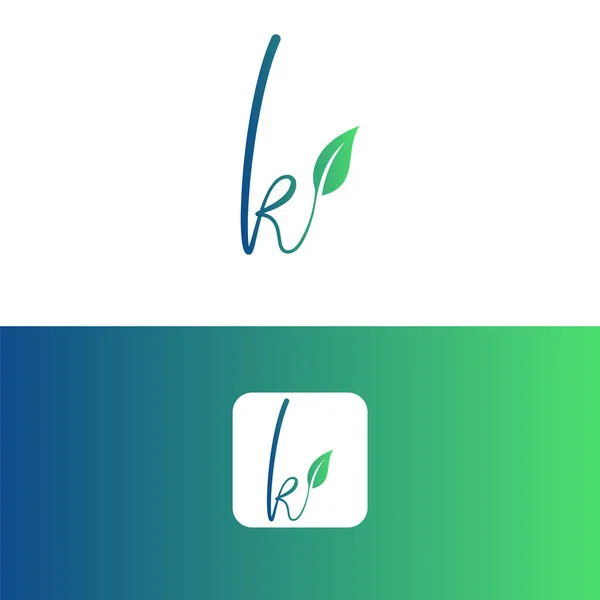 字母K和叶子标识向量 生态标志设计 字母K向量 — 图库矢量图片