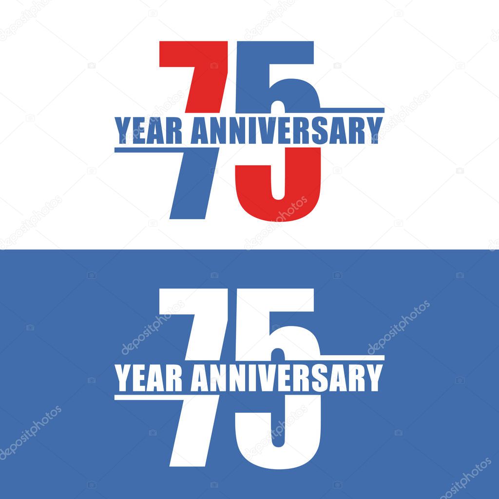 75 Years Anniversary Vector Template Design Illustration