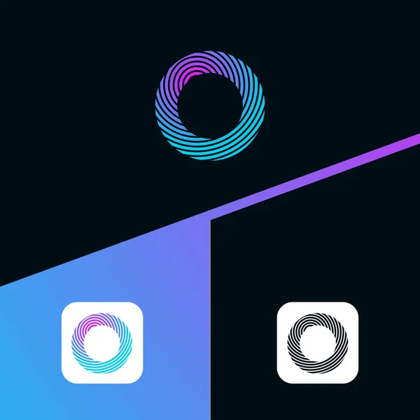 O harfi logo tasarım şablonu elementleri