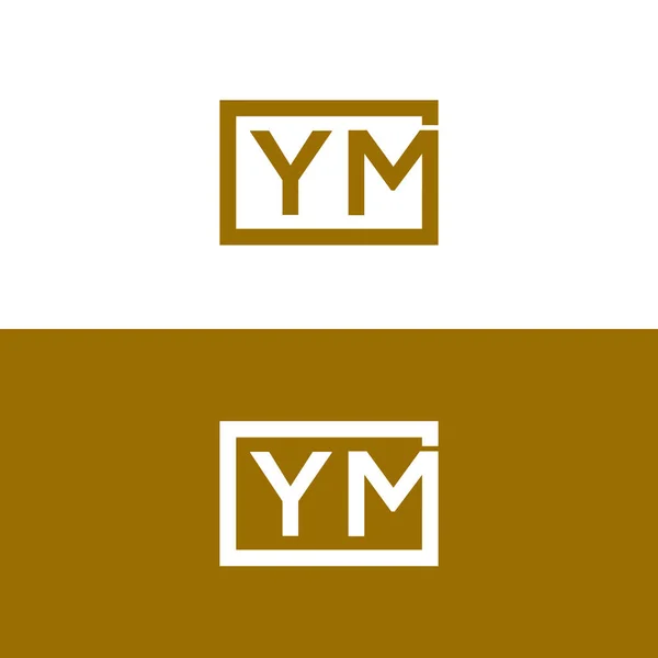 Písmeno Řádek Logo Čtvercový — Stockový vektor