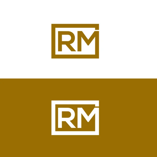 Rm文字のロゴ行の正方形Rm — ストックベクタ