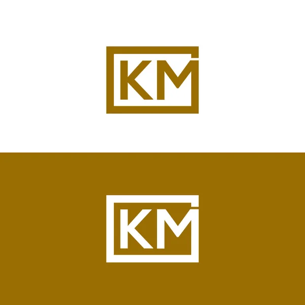 Letter Logo Lijn Vierkant — Stockvector