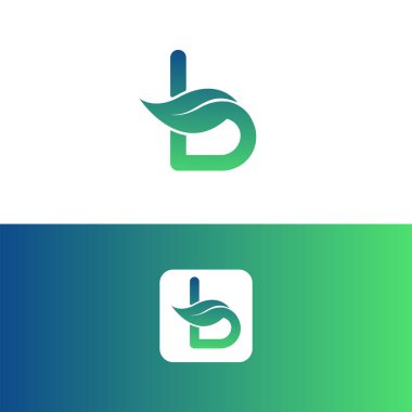 B harfi ve yaprak logo vektörü, Eko Logo Tasarımı. B Harfi Vektörü