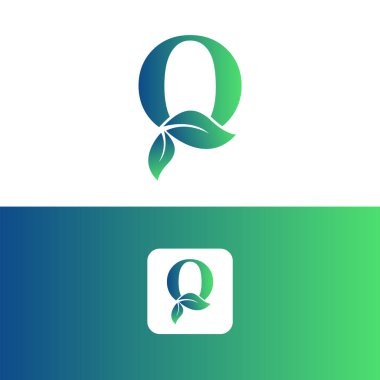 O harfi ve yaprak logo vektörü, Eko Logo Tasarımı. O Vektörü Harfi