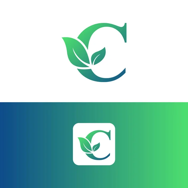 字母C和叶子标识向量 生态标志设计 字母C矢量 — 图库矢量图片