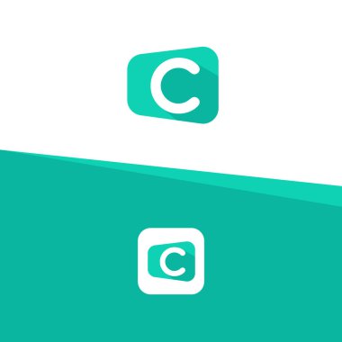 C harfi logo tasarım şablonu elemanları, soyut harf logo tasarımı Vektörü