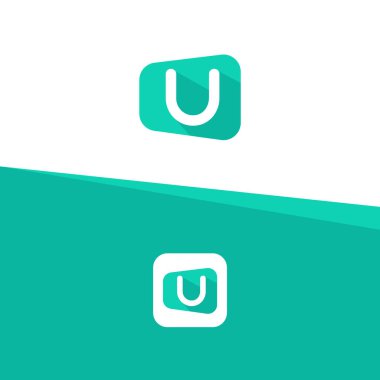 Harf u logo tasarım şablonu elemanları, soyut harf logo tasarımı Vektörü