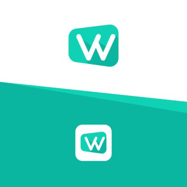 Harf w logo tasarım şablon elemanları, soyut harf logo tasarımı Vektörü