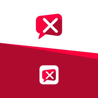 Harf X Sohbet Logosu tasarım şablonu çizimi