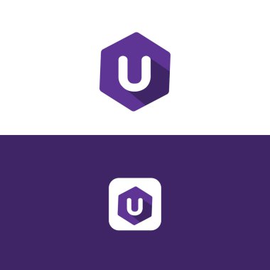 U harfi logo şablon tasarım vektörü