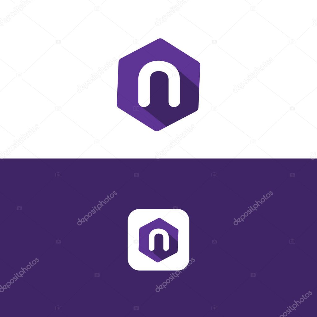 N letter logo Template design vector