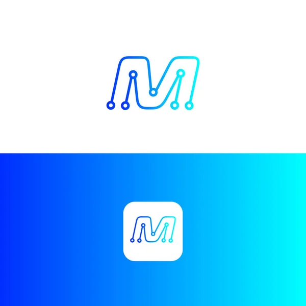Projeto Logotipo Letra Tecnologia Ícone — Vetor de Stock