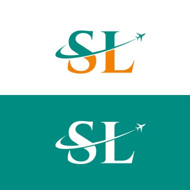 Harf Sl Hava Seyahat Logosu Tasarım Şablonu