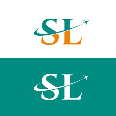 Letter SL Air Travel Logo Design Template clipart
