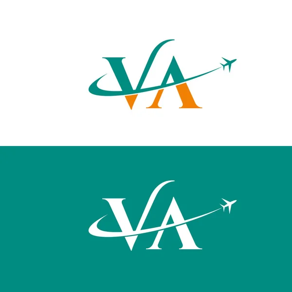 Carta Air Travel Logo Design Template — Vetor de Stock