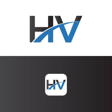H V Logo Harf Tasarım Şablonu Elemanı