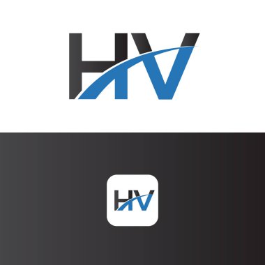 Hv Logo Harf Tasarım Şablonu Elemanı