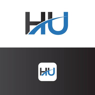 Hu Logo Harf Tasarım Şablonu Elemanı