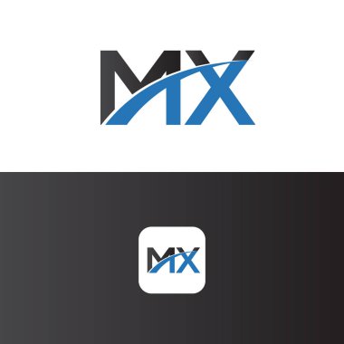 Mx Logo Harf Tasarım Şablonu Elemanı