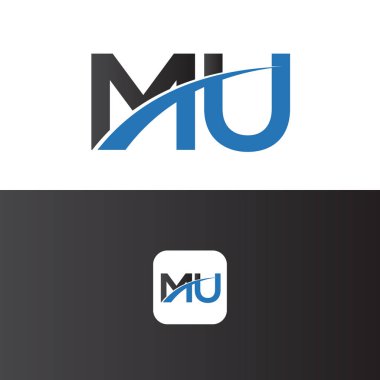 Mu Logo Harf Tasarım Şablonu Elemanı