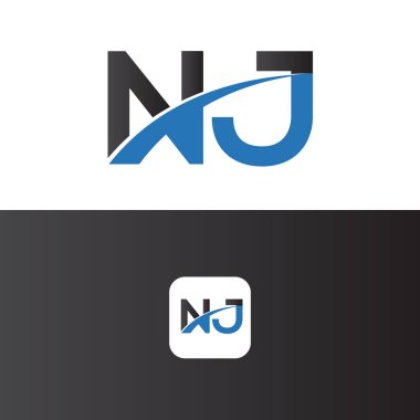 Nj Logo Harf Tasarım Şablonu Elemanı