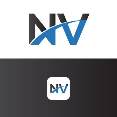 Nv Logo Harf Tasarım Şablonu Elemanı