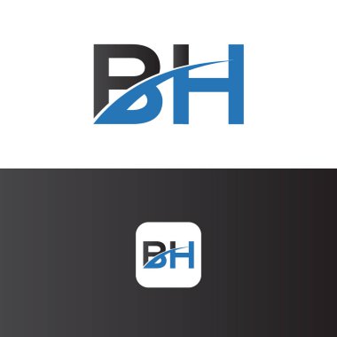 Bh Logo Harf Tasarım Şablonu Elemanı