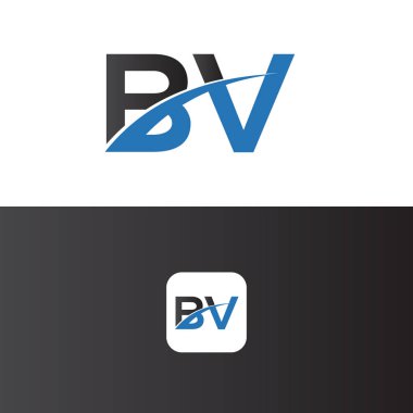 Bv Logo Harf Tasarım Şablonu Elemanı