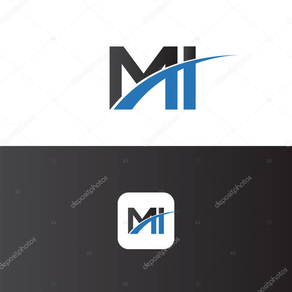 MI Logo Letter Design Template Element