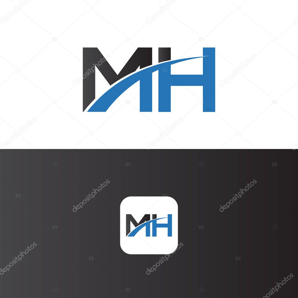 MH Logo Letter Design Template Element