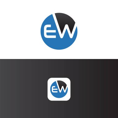 EW Harf Logo Tasarım Şablonu Vektörü