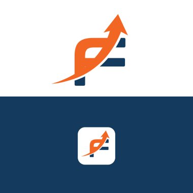 Ok Logo Şablonu Tasarımlı F Harfi