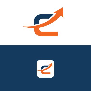 Ok Logo Şablonu Tasarımlı C Harfi