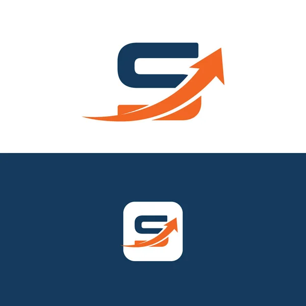 Oklu S Harfi Logo Şablon Tasarımı