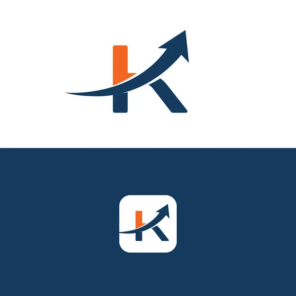 Oklu K Harfi Logo Şablon Tasarımı