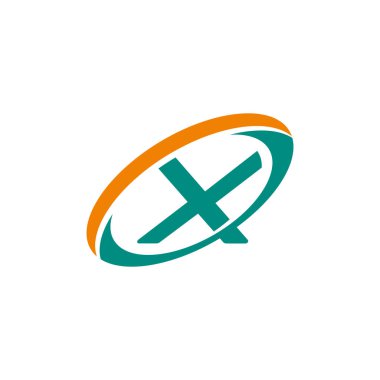 X harfi logo tasarım şablonu elementleri