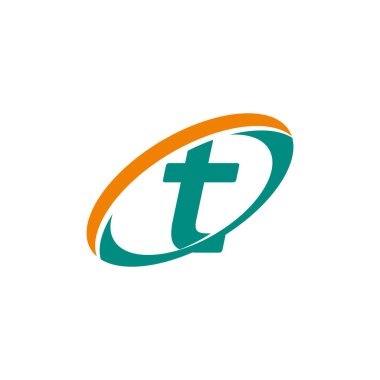 T Harfi Logo Simgesi Vektör Şablonu