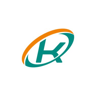 K Harfi Logo Simgesi Vektör Şablonu