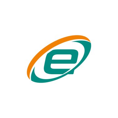 E Harfi Logo Simgesi Vektör Şablonu
