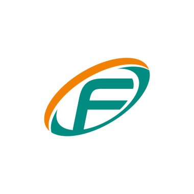 F Harfi Logo Simgesi Vektör Şablonu